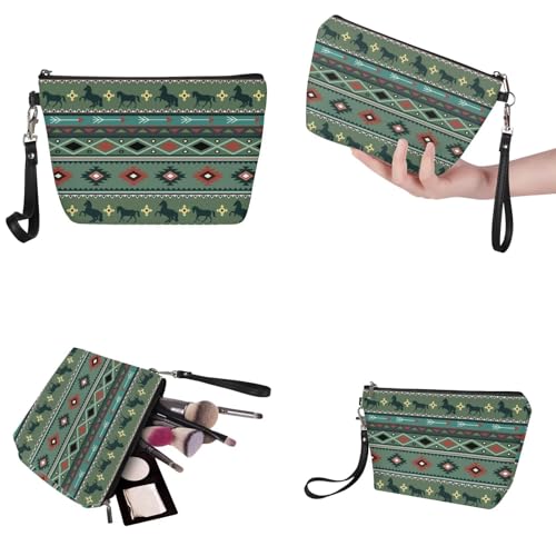 Image of Southwest Horse Tote Handbag Top Handle Purse for Women, Aztec Large Purse and Wallet Set for Women Hobo Bag Satchel Bag with Zipper PU Wallet, Handbag and Wallet Combo, Gift for Mom