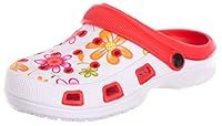 Brandsseller Damen Clog Gartenclog Gartenschuhe Schuh Pantolette Hausschuh leicht Blumenmuster - rot - 39