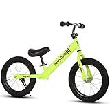 Asiento ajustable reflexiva: El asiento puede ajustarse aproximadamente a la altura de 10 cm, tiene como objetivo apropiado para los niños de 3 a 6 años de edad, bicicleta de equilibrio está diseñado para crecer con su pequeña!