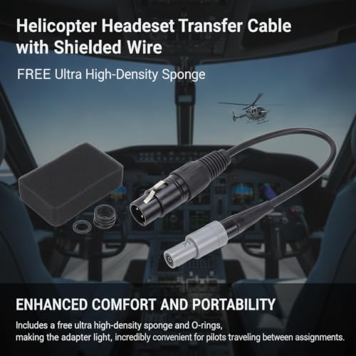 Adaptador para audífonos de aviación con conector hembra 6pin a 5pin XLR miniatura 2