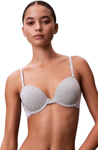 Calvin Klein Damen Demi-Cups BH Lightly Lined mit Logobund, Grau (Grey Heather), 70B 2