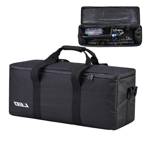 Ice Fishing Bag - Fishing Rod & Reel Organizer Bag - Water-Resistant Rod Case Reusable Ice Fishing Bag Fishing Rod & Reel Organizer Bag for Camping