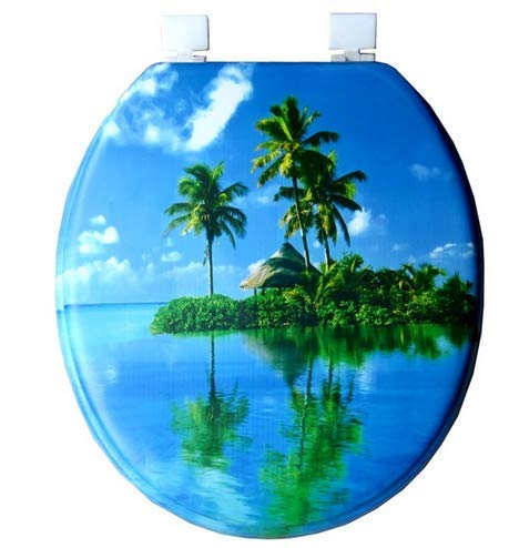 TosrtToilet Lid 2016 Warm Toilet Seat Cover Set Coconut Grove Sponge Fashion 17' Soft Toilet Seat