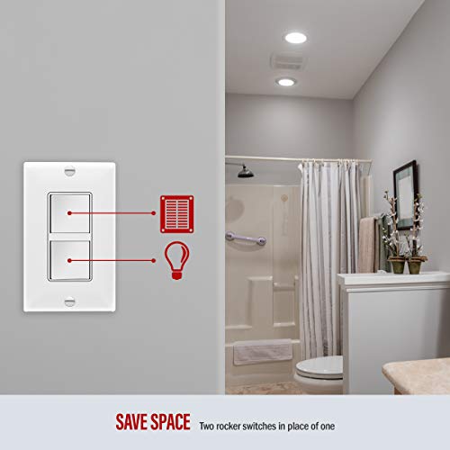 Enerlites 62834-W-N Double Paddle Rocker Decorator Switch thumb #4