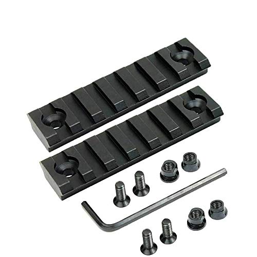 GOTICAL 7 Slots Keymod Picatinny/Weaver Rails Section for HandGuard keymod Mount Rail System | Black Matte - Set of 2 Pieces