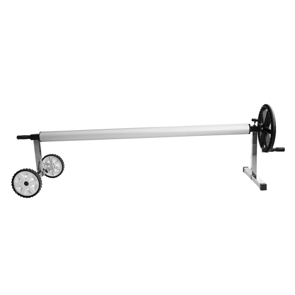Melko Enrouleur de piscine mobile pour film de piscine - Enrouleur pour film solaire - Pour piscines de 3 à 5,7 m de large - Matériel de fixation inclus