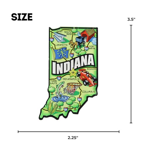 Imán de Acrílico con Forma de Indiana, Multicolor, 3.5 x 2.25 pulg miniatura 2