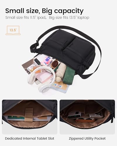 LOVEVOOK Puffy Crossbody Bags for Women Small Hobo Purse and Messenger Handbags Men with Adjustable Strap,Travel & Work3