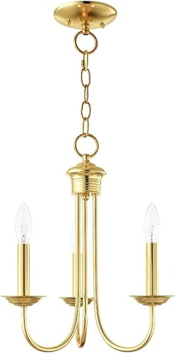 Miniatura 9 de Livex Lighting 42683-04 Lámpara de araña de acero con 3 luces para decoración del hogar, 1 lámpara de techo negra, perfecta para decoración de sala