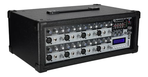 Rockville RPM85 2400w Powered 8 Channel Mixer,USB, 5 Band EQ, Effects/Bluetooth