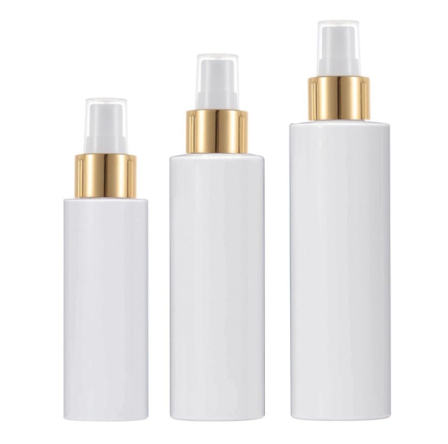 Białe plastikowe butelki z rozpylaczem 100-200 ml, zestaw butelek do makijażu, do wielokrotnego napełniania, pusty pojemnik PET na płyny mgiełkę (jasnoszary, 100 ml)