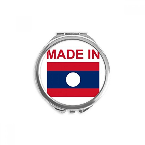 Miroir rond maquillage portable motif Laos petit miroir de poche mini