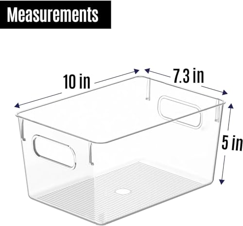 Clear Plastic Storage Bins, Pantry Organizers and Storage Containers Fridge Organizer Bins Kitchen Cabinet Organizer for - Additional View