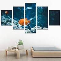 SIGNWIN 5 Panel Canvas Wall Art Peaceful Seas for Home Decorations Ready to Hang - 60