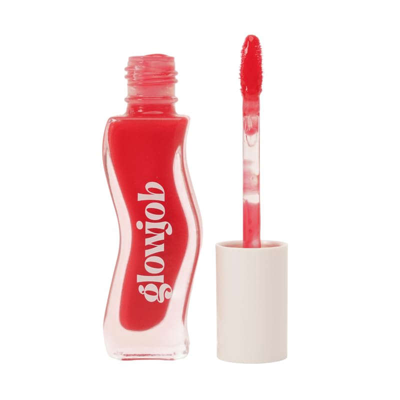 Image of Glowjob Soft Launch Red Lip Oil (8gm) - Hydrating Glossy Lip Oil with Sheer Red Tint, Lightweight Non-Sticky Shine, Nourishing Soft Stain Finish