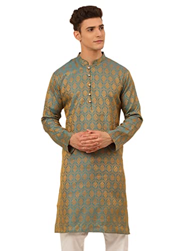 Image of Jompers Silk Blend Men's Woven Design Kurtas.