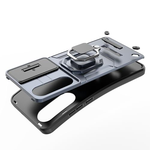 Image of TPU+PC Camshield Pro Case With Slide Camera Protection And Ring Stand Bumper Back Case Cover For OnePlus Nord CE 4 Lite 5G (Black)