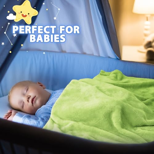 Image of Reginary 8 Pcs Fuzzy Baby Blankets Bulk 30 inch x 40 inch Toddler Nursery Daycare Nap Warm Soft Plush Fluffy Newborn Receiving Essential Infant Boy Girl Gifts Swaddling Cozy Kid Cot Crib Stroller (Bright)