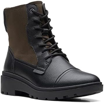 Clarks Women's Calla Charm Oxford Boot, Black Combi Leather, 6.5 Wide | Image 4