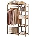 uyoyous Kleiderständer Bambus,Garderobenständer Bambus ,Wäscheständer offener,Kleiderschrank mit 6 Ablagen für Schlafzimmer Flur ,Tragfähigkeit 80KG ( 89 x 30 x 130 cm )