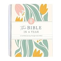 The Bible In A Year: A 52-Week Study Through God's Word, Spiral Bound Bible Study Guide Journal Notebook, A Beautiful Year Planner in the Bible for Women (A5)