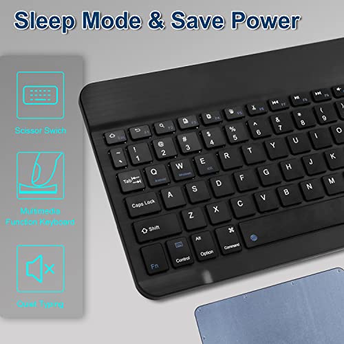 Bluetooth Keyboard Compatible With Ipad, Ios, Windows, Phone, Android, Portable Rechargeable Wireless Tablet Keyboard, Mini Usb Keyboard Battery Operated Fingerboard Black 10Inch #TOP5