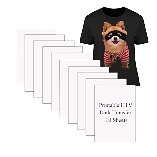 Printable HTV Heat Transfer Vinyl for Inkjet Printers Iron-On Dark T-shirt Fabric Transfer