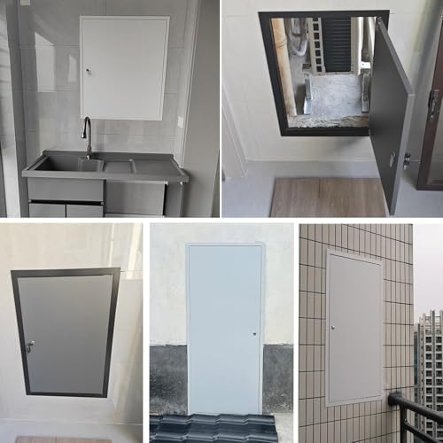 Aluminiowe drzwi wejściowe na poddasze, panel dostępowy z płyt kartonowo-gipsowych, 61 x 76 cm, z kluczami, do drzwi serwisowych, włazów sanitarnych, łatwy dostęp i konserwacja