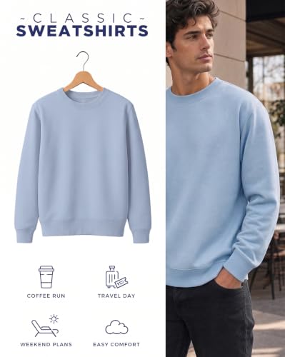Image of Nobero Sweatshirts for Man Stylish | 280 GSM Rich Cotton Fleece Solid Regular Fit Full Sleeve Sweatshirt for Men | Stylish Casual Wear Winter Crew Neck Sweatshirt for Men