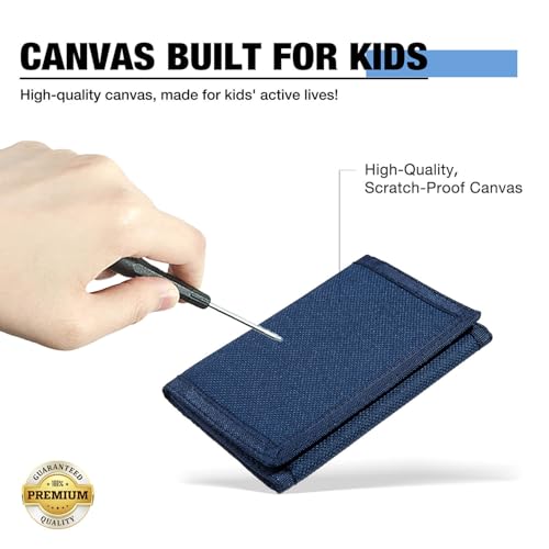 3 Pieces RFID Canvas Wallet for Men - Teen Wallets for Boys with Magic Sticker, Nylon Wallet for Teen Boy with Coin Pocket, Boy Wallet for Kids Christmas/Birthday3