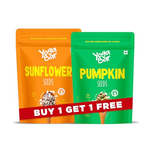 Image of Yogabar Pumpkin Seeds Unroasted Rich in Protein and Fiber Superfood - 250g, Sunflower Seeds for Eating Protein and Fibre 250gm (Pack of 2)