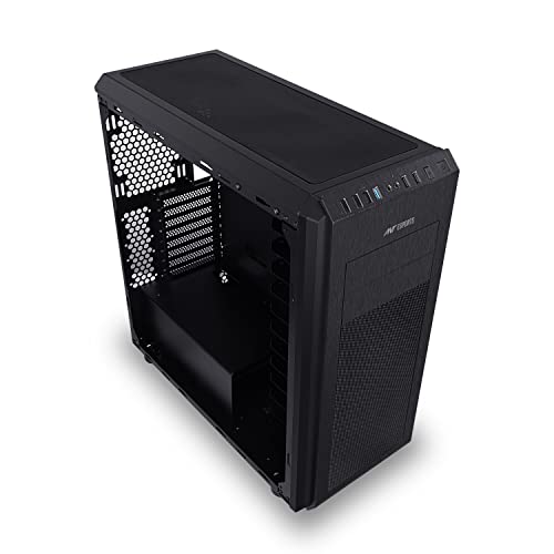 Image of Ant Esports Vanguard Mid- Tower Computer Case /Gaming Cabinet - Black | Supports E-ATX, ATX, Micro-ATX, Mini-ITX | Pre-Installed 2 x 120mm Fans in Front and 1 x 120 mm Fan at Rear