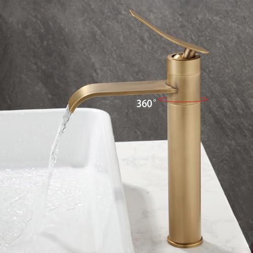 Mitigeur de lavabo laiton antique noir cascade style rétro