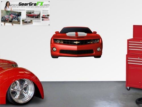2010 Victory Red and White Camaro Front 52x31 inch Wall Skin