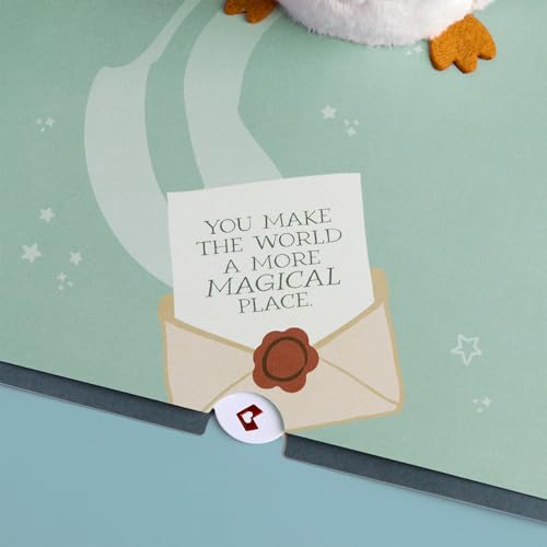 Image of Lovepop Everyday Harry Potter Hedwig Plushpop Soft Animal Pop-Up Card for Her and Him - 3D Holidays Greeting Cards for Boys, Girls, Men, Women - Message from Hogwarts - 6 inch x 8 inch Card