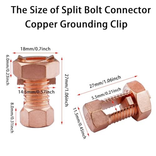 split bolt connector high strength copper grounding clamps for completing ground bonding to bare wires tj-16 6 pcs