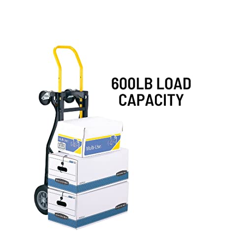 Harper Trucks Pgdy8635P 700 Lb Capacity Glass Filled Nylon Convertible Hand Truck And Dolly With 10" Flat-Free Solid Rubber Wheels,Black With Yellow Handle #TOP4