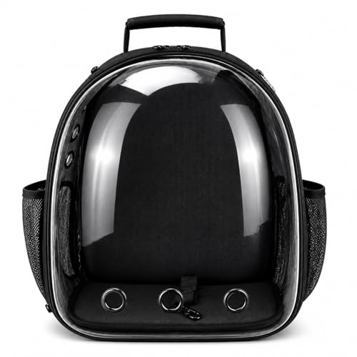 Mochila Astronauta para Transporte de Pets – Cápsula Transparente, Ventilada e Segura (Preto)