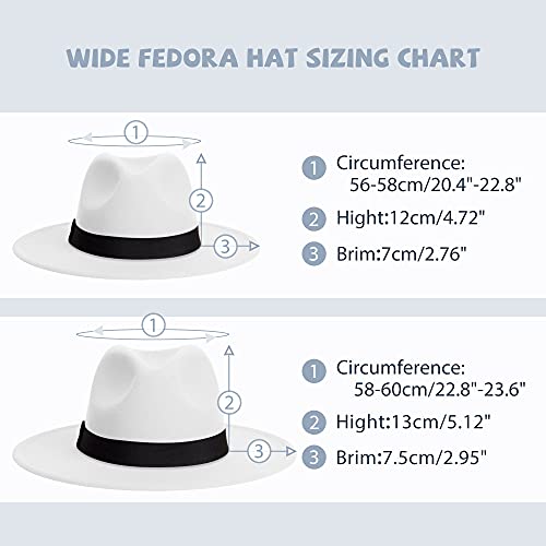 Image of Womens & Mens Fedora Hats, Wide Brim Fedora Hats for Women Men
