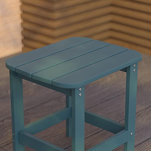 Merrick Lane Riviera Poly Resin Indoor/Outdoor All-Weather Adirondack Side Table In Sea Foam #TOP2
