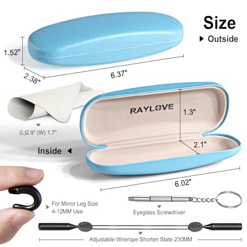 Image of RayLove Unisex Hard Shell Eyeglasses Cases, Protective Case For Glasses