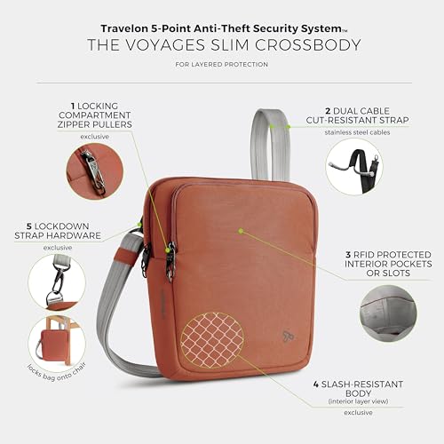 Image of Travelon Anti-theft the Voyages Slim Crossbody