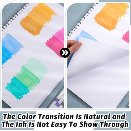 A3 Sketch Books, 200GSM Thick Paper Hardcover Spiral Bound Sketchbook, 40 Sheets/80 Pages Hardback Sketch Pad for Drawing and Sketching Artist Sketchbook - Image 4