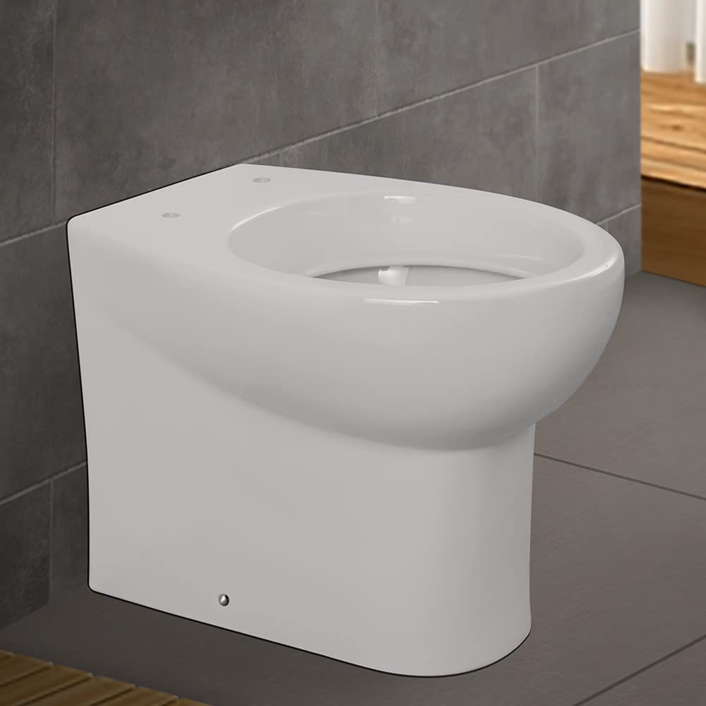 Inbagno Water Filo Muro a Terra P. 49 cm, Design Moderno in Ceramica Bianca Lucida Serie Ice