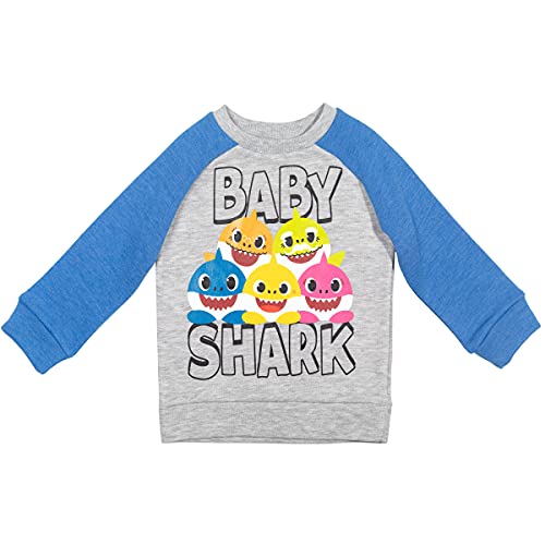 Pinkfong Baby Shark Toddler Boys Fleece Sweatshirt Jogger Pants Set Blue/Gray/Black 3T