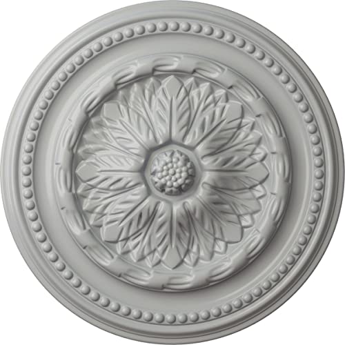 Image of Ekena Millwork CM15CHFRF Chester Hand-Painted Ceiling Medallion, Frost
