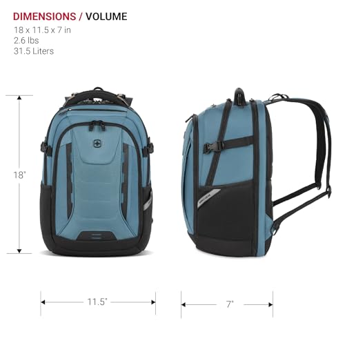 Image of SwissGear Travel Tech Pro Laptop Backpack - Fits Laptops up to 16 inch - ScanSmart TSA-Friendly Backpack with Multiple Organizer Pockets - Blue