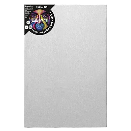 Criscolor Lienzo para Pintar 40X60CM, 100% Algodon, Blanco