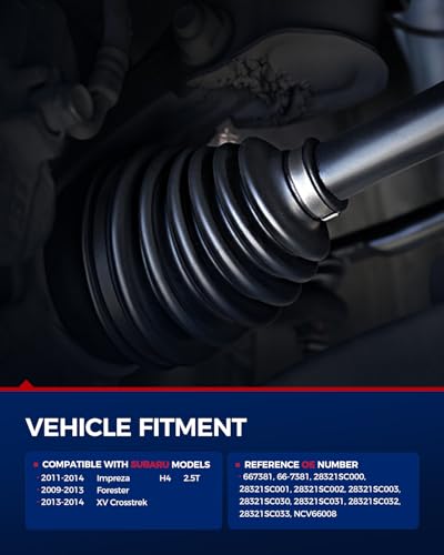 Image of KAX CV Axle Front Driver and Passenger Side Fit for Subaru