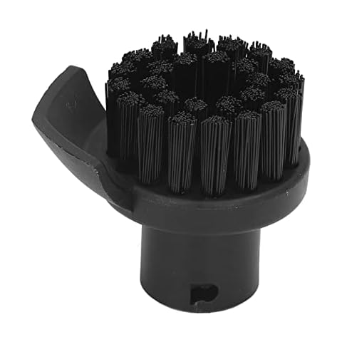 YUMILI Nylon Round Brushes Nozzle Attachment for Karcher Steam Cleaner SC1 SC2 SC3 SC4 SC5 SC6 SC7, Durable Karcher Round Brush, Black Cover